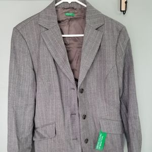 Benetton Gray Blazer size 10 usa/46 italy